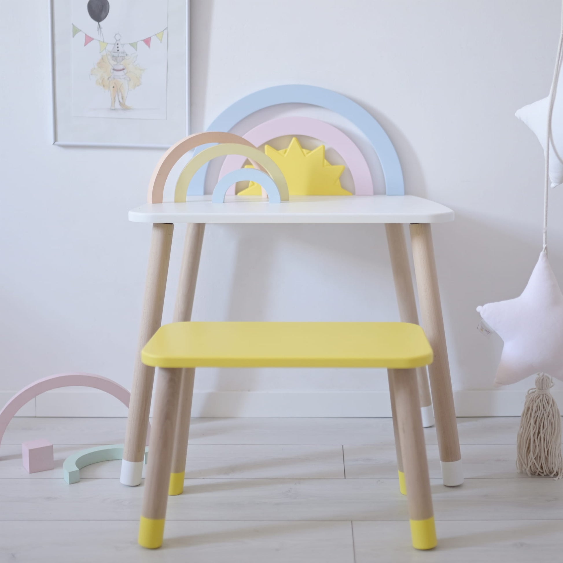 Toddler play table, Kid's activity table,Table and Chair Set, Children Room, Girls furniture,Dressing Table, vanity table, sensory table, kids craft table, gift for grandchild, wooden play table, nursery, nursery furnitures, pink furnitures, bear chair, flower mirror, pink table, 