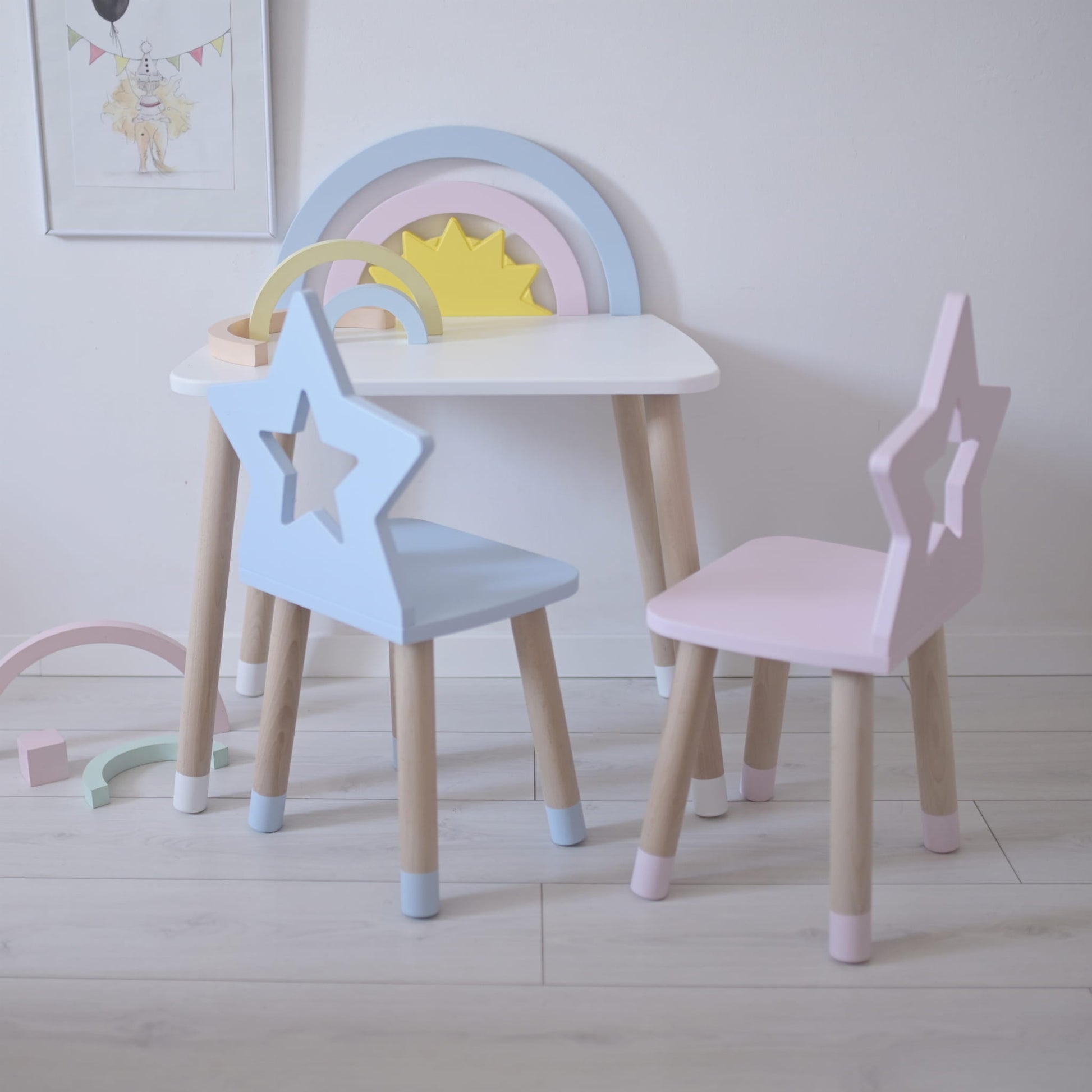 Toddler play table, Kid's activity table,Table and Chair Set, Children Room, Girls furniture,Dressing Table, vanity table, sensory table, kids craft table, gift for grandchild, wooden play table, nursery, nursery furnitures, pink furnitures, bear chair, flower mirror, pink table, 