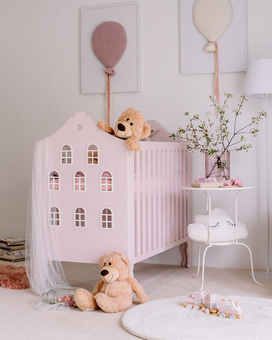 Dutch Style Cot Bed, Pink cot, luxury cot, cot for girl, cot bed, hanging bassinet, nursery for girl, pink nursery, little dutch, mori